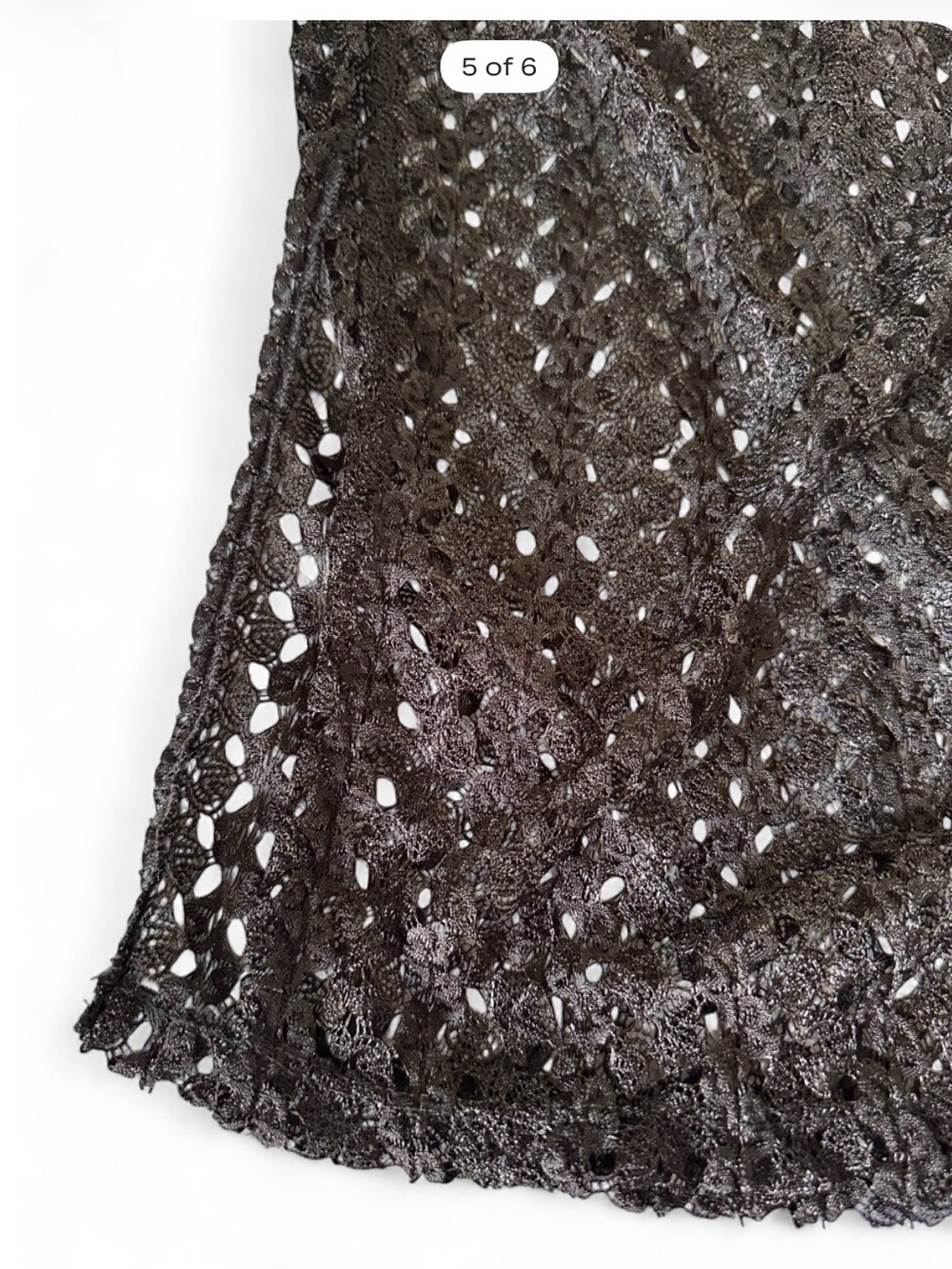 Black Crochet Wide-Leg Swim Coverup Pants - Picture 5 of 7